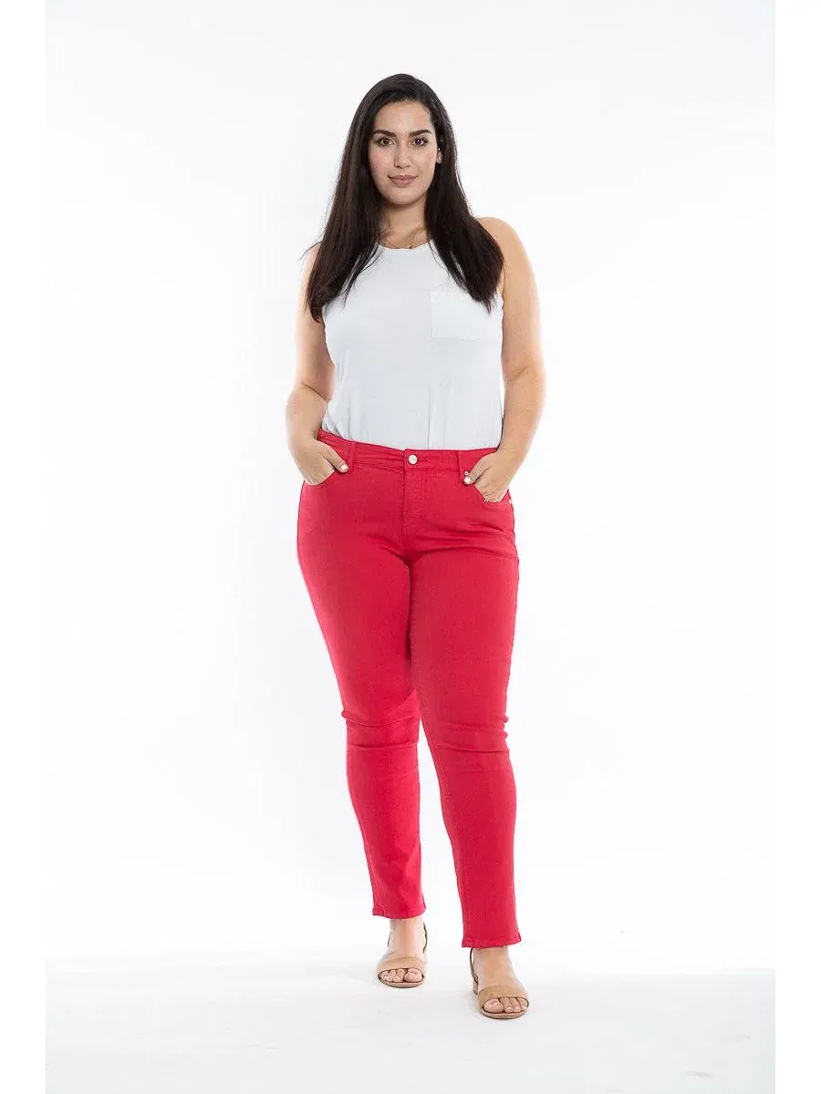 Брюки с заниженной посадкой с принтом SLINK Jeans — изображение 2 из 3, розовый красный