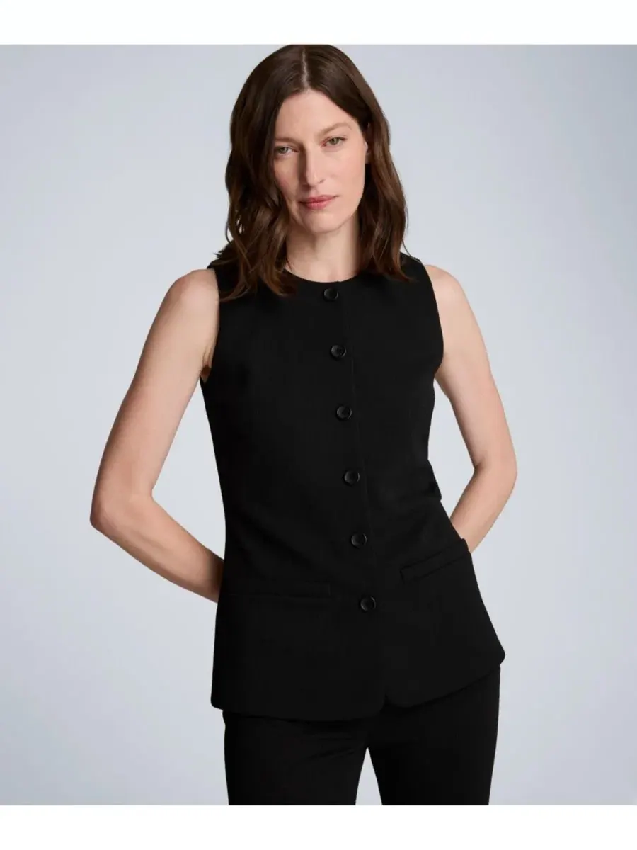 Женский удлиненный жилет с круглым вырезом Kenneth Cole