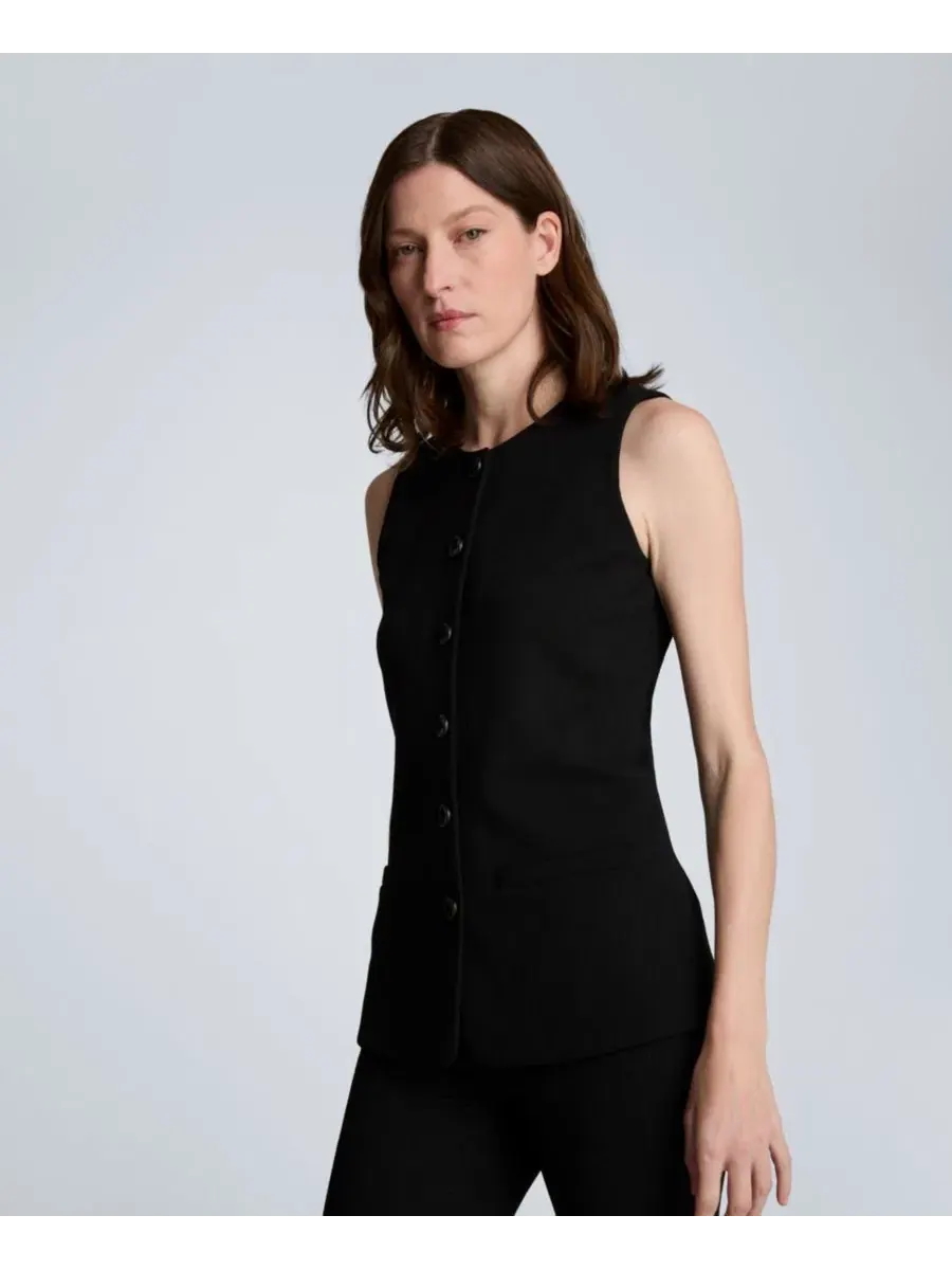 Женский удлиненный жилет с круглым вырезом Kenneth Cole — изображение 2 из 4, черный