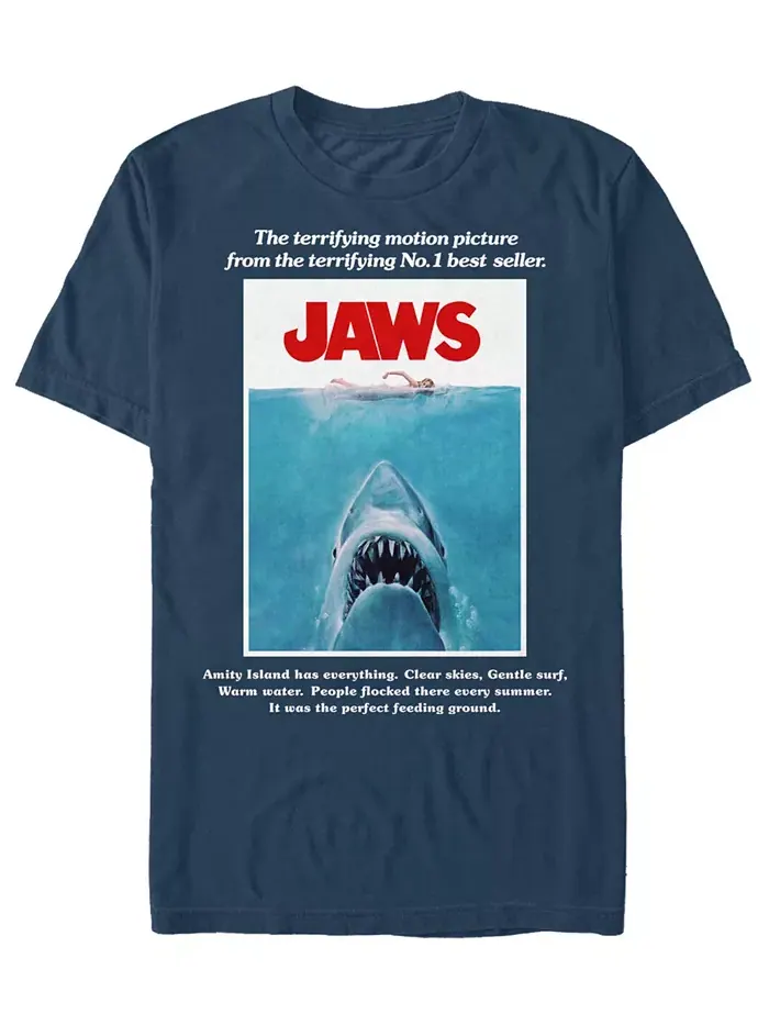 Мужская футболка с коротким рукавом "Movie Poster" Jaws — синий
