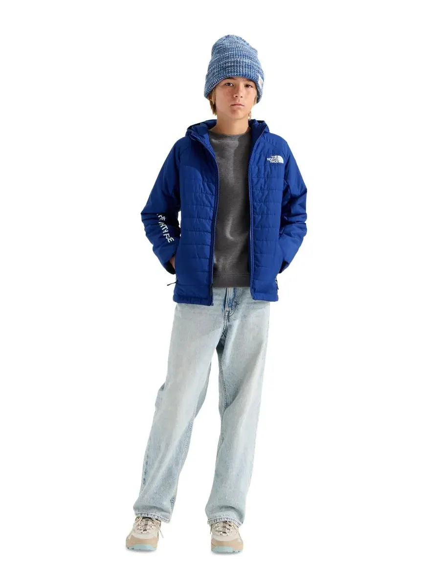 Куртка детская с длинным рукавом, на молнии, с капюшоном, Never Stop The North Face — изображение 2 из 4, синий