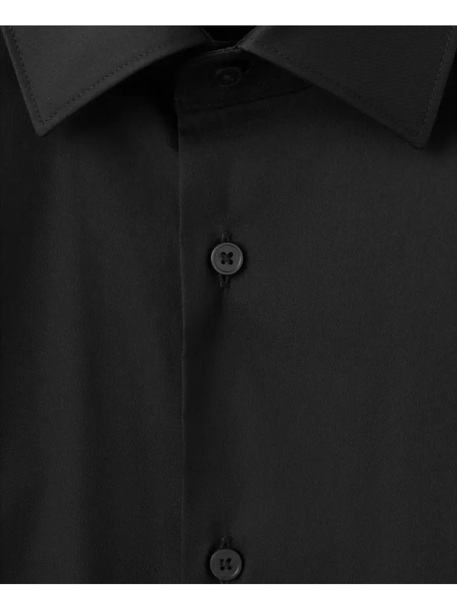 Рубашка Super Slim Fit Cotton Stretch Dress Shirt MANGO — изображение 3 из 7, черный