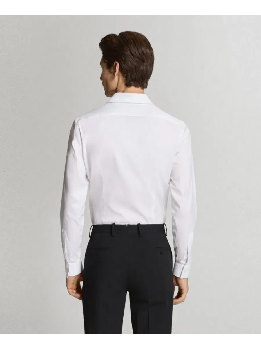 Мужская рубашка Super Slim Fit Cotton Stretch MANGO — изображение 6 из 7, белый