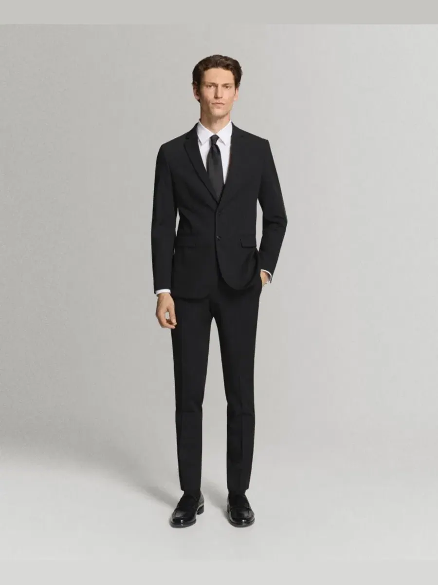 Мужская рубашка Super Slim Fit Cotton Stretch MANGO — изображение 7 из 7, белый