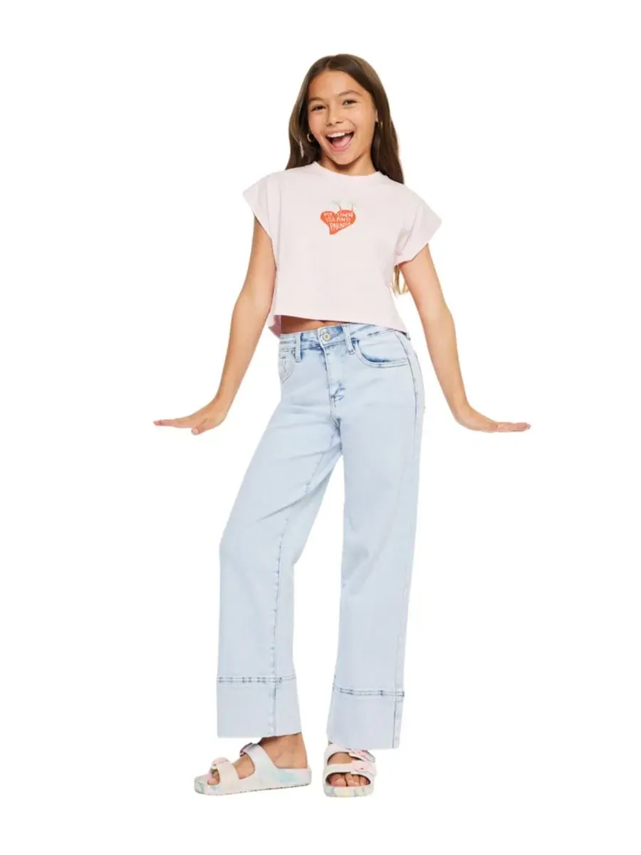 Джинсы прямого кроя с завышенной талией Kassie High Rise Crop Wide Leg KanCan