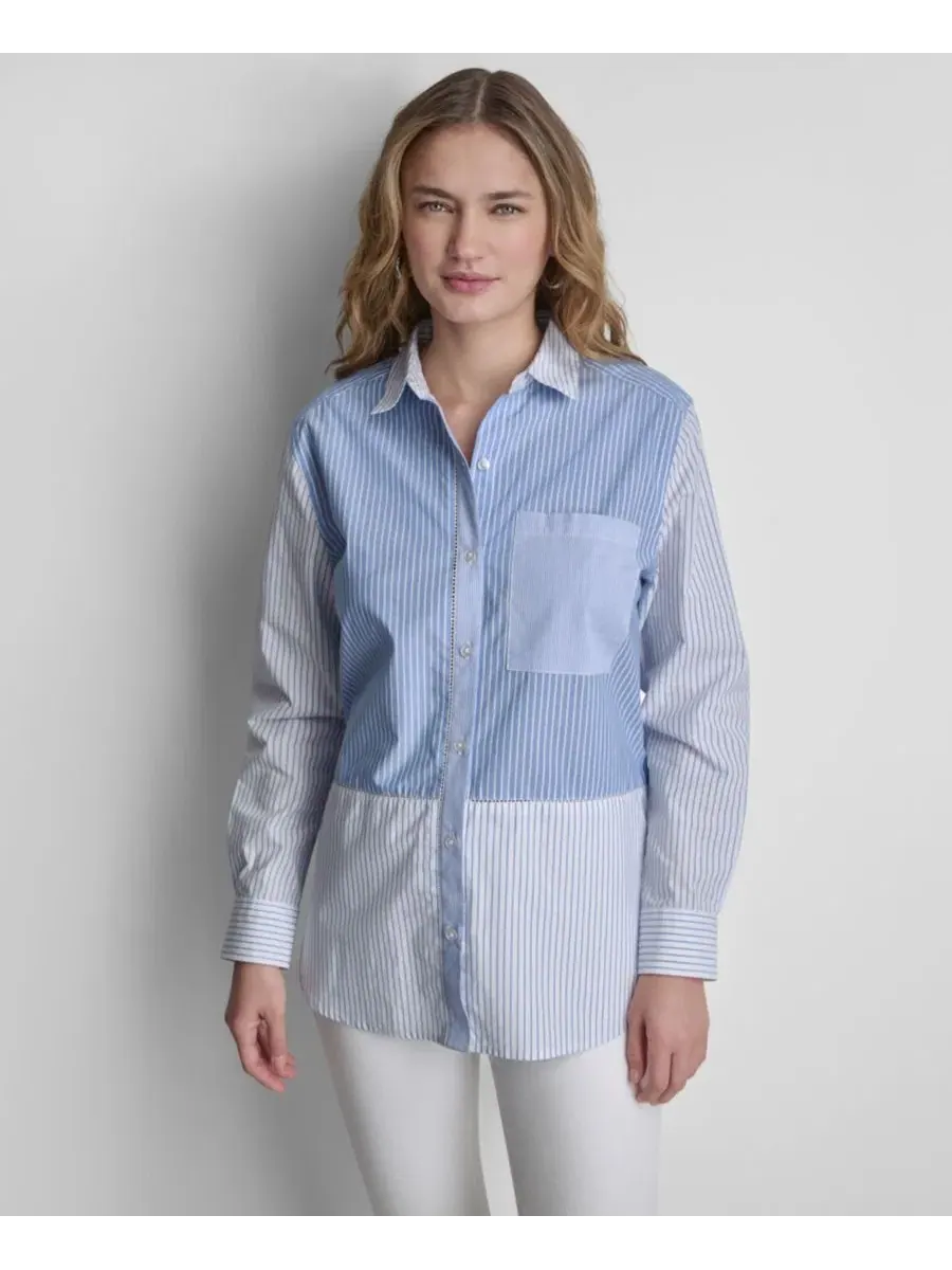 Классическая рубашка с кружевной вставкой DKNY Jeans