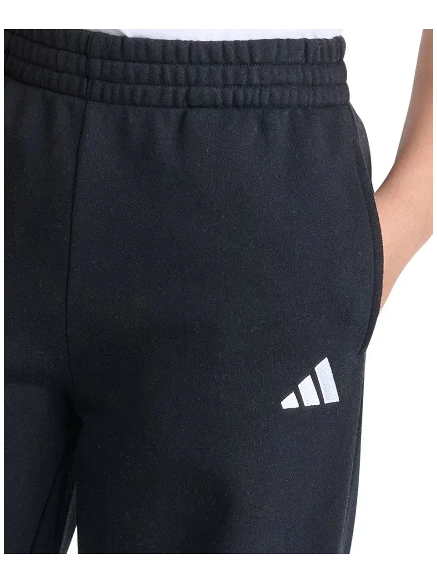 Штаны из флиса с широкими штанинами, на поясе с резинкой adidas — изображение 3 из 5, черный