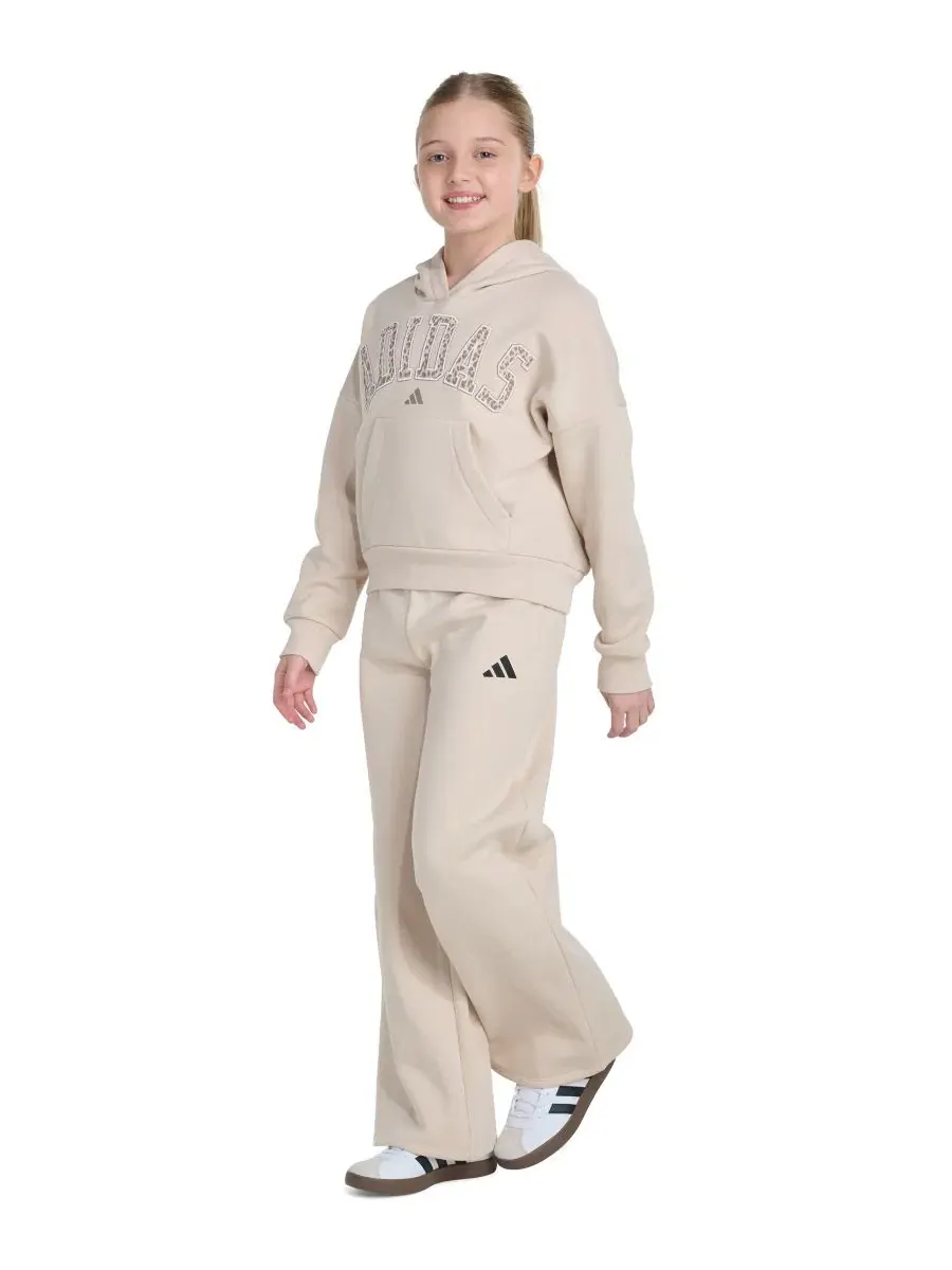 Штаны из флиса с широкими штанинами adidas, Crystal Linen — изображение 2 из 5