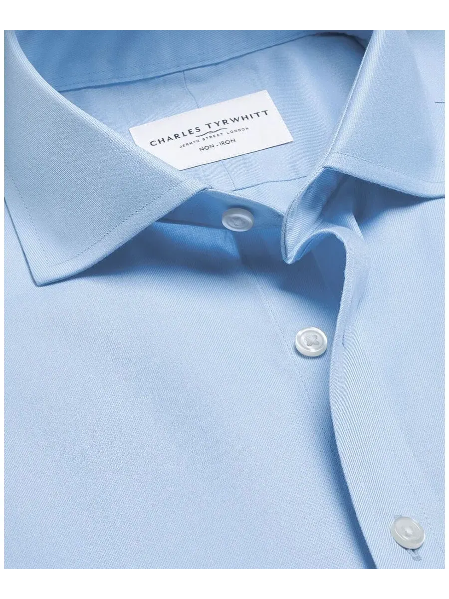 Рубашка для мужчин slim fit с воротником-стойкой Charles Tyrwhitt — изображение 4 из 4, светлый синий