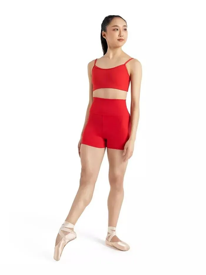 Женские шорты Team Basic с высокой талией Capezio — изображение 3 из 5, красный