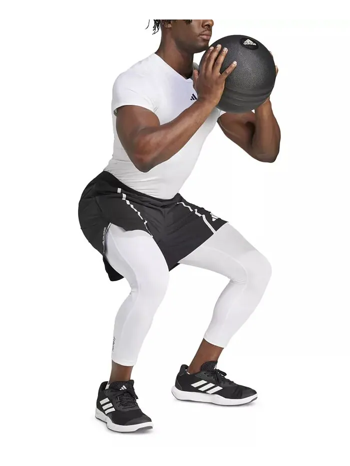 Мужские компрессионные тренировочные тайтсы Techfit 3/4 adidas — изображение 3 из 3, белый
