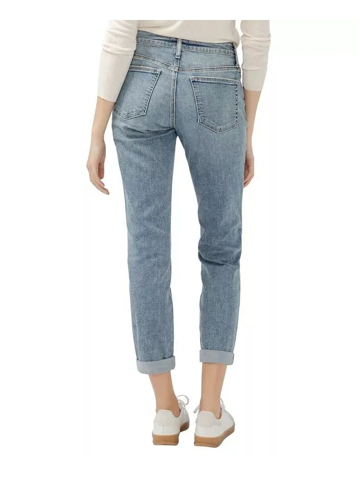 Женские джинсы Boyfriend средней посадки Slim Leg Luxe Stretch Silver Jeans Co. — изображение 2 из 6, синий