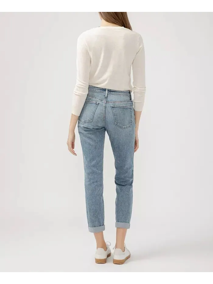 Женские джинсы Boyfriend средней посадки Slim Leg Luxe Stretch Silver Jeans Co. — изображение 3 из 6, синий