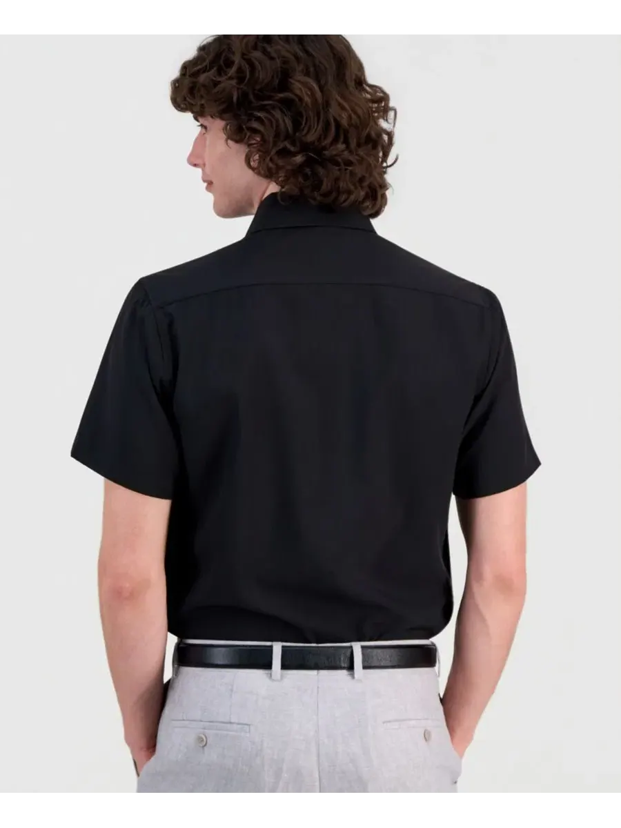 Сорочка с коротким рукавом Suslo Couture Slim Fit — изображение 2 из 6, черный