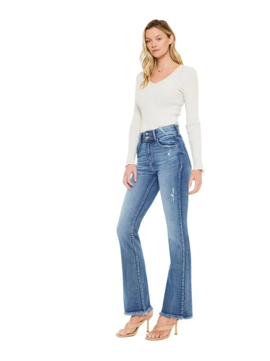 Джинсы с высокой посадкой Ruby High Rise Bootcut KanCan — изображение 8 из 8, средняя отмывка
