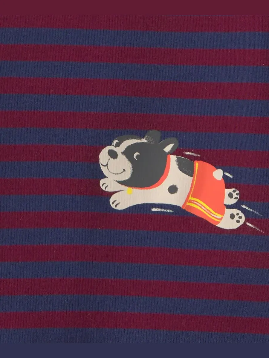 Комплект пижам из 4 предметов с принтом Dog Striped Carter's — изображение 2 из 4, бордовый/кремовый