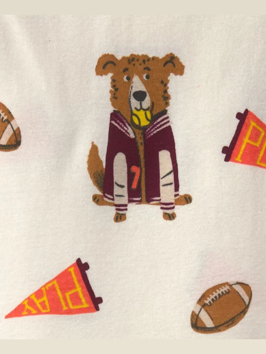 Комплект пижам из 4 предметов с принтом Dog Striped Carter's — изображение 3 из 4, бордовый/кремовый