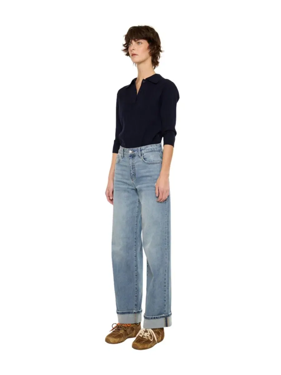 Джинсы женские Bellen Essentials High Rise Wide Leg KanCan — изображение 6 из 7, средняя отмывка