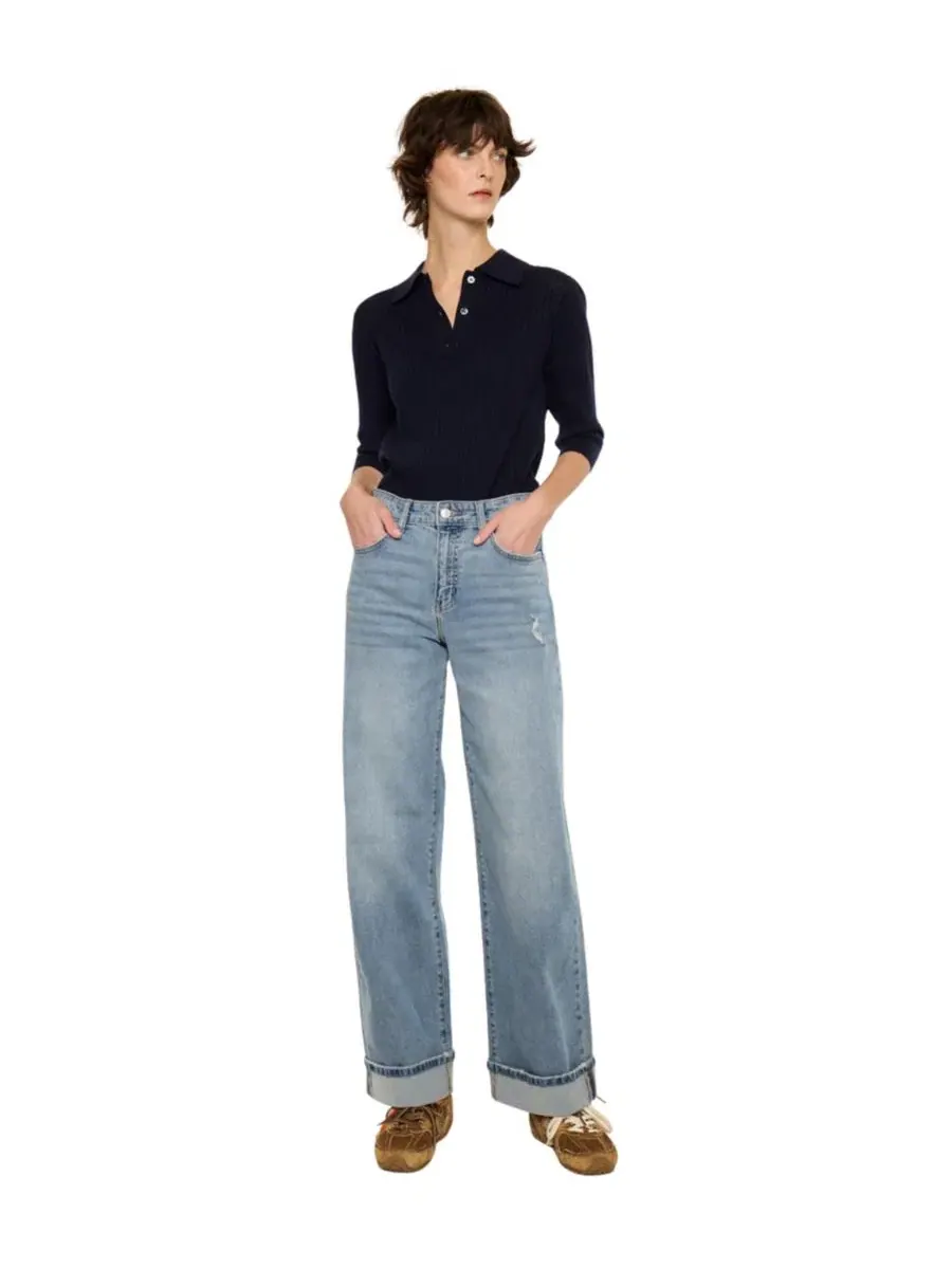 Джинсы женские Bellen Essentials High Rise Wide Leg KanCan — изображение 7 из 7, средняя отмывка