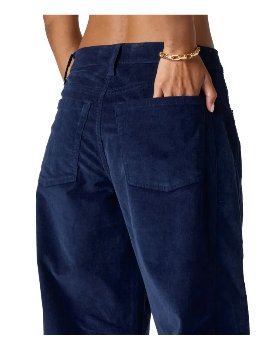 Брюки barrel-leg из stretch-вельвета FLORENCE BY MILLS — изображение 6 из 6, темно-синий