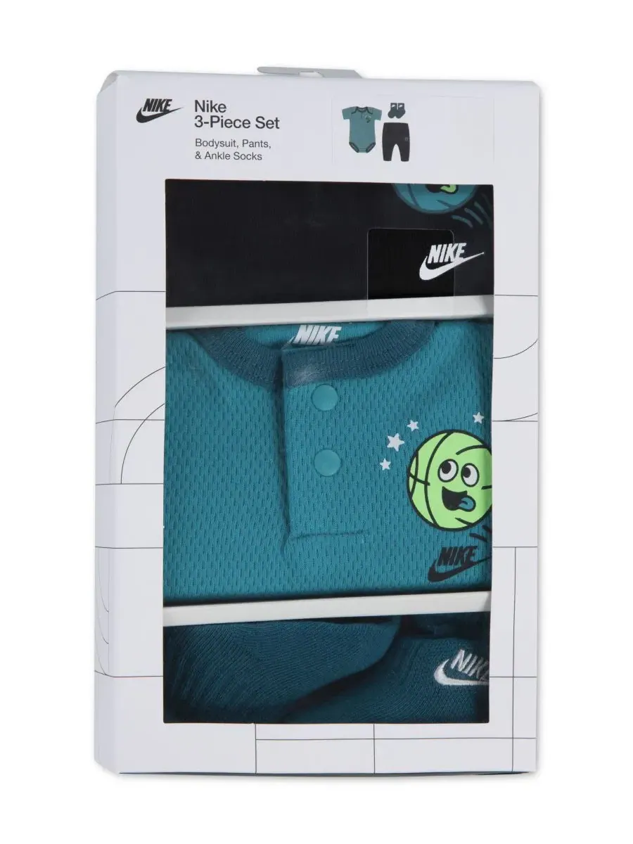 Комплект для малыша: боди, штаны и носки, с логотипом Futura Nike — изображение 5 из 5, голубой