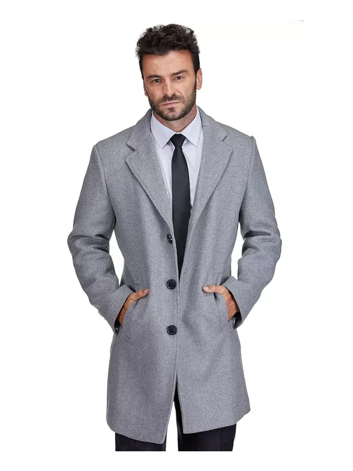 Мужское пальто Walker Car Coat из шерстяной смеси с отложным воротником, размеры Big & Tall Braveman — изображение 2 из 4
