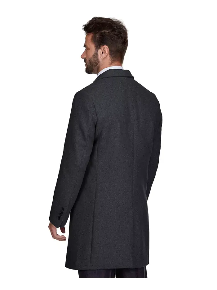 Мужское пальто Walker Car Coat из шерстяной смеси с воротником-стойкой, модели Big & Tall Braveman — изображение 4 из 4