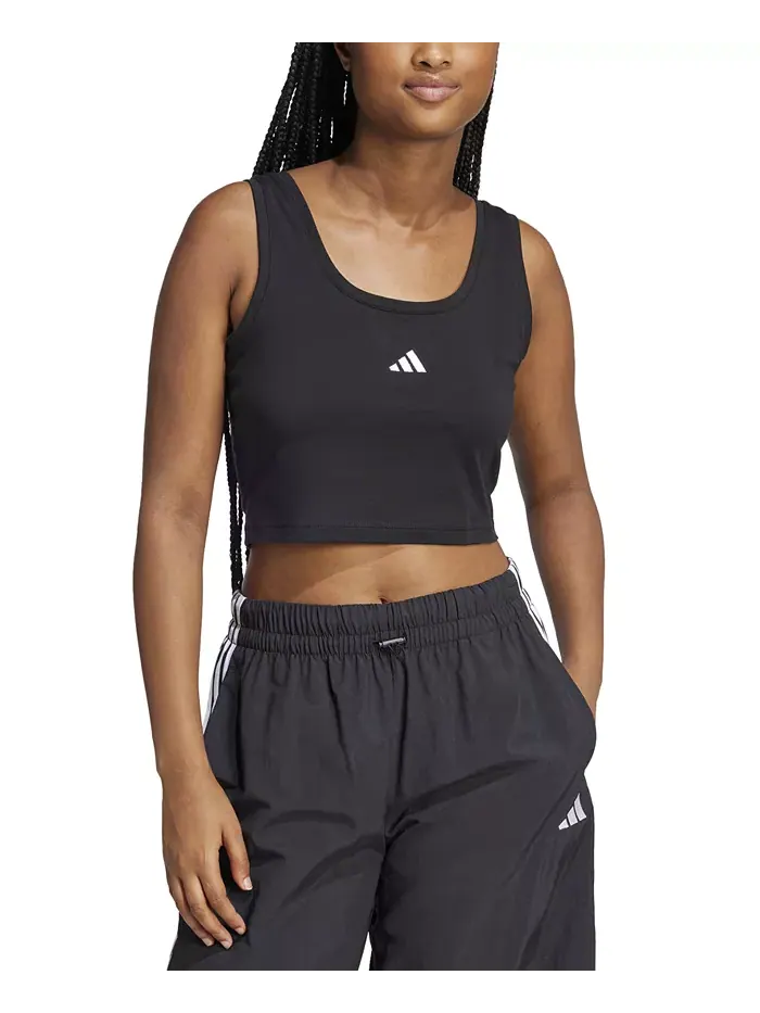 Женская хлопковая майка Essentials с небольшим логотипом adidas