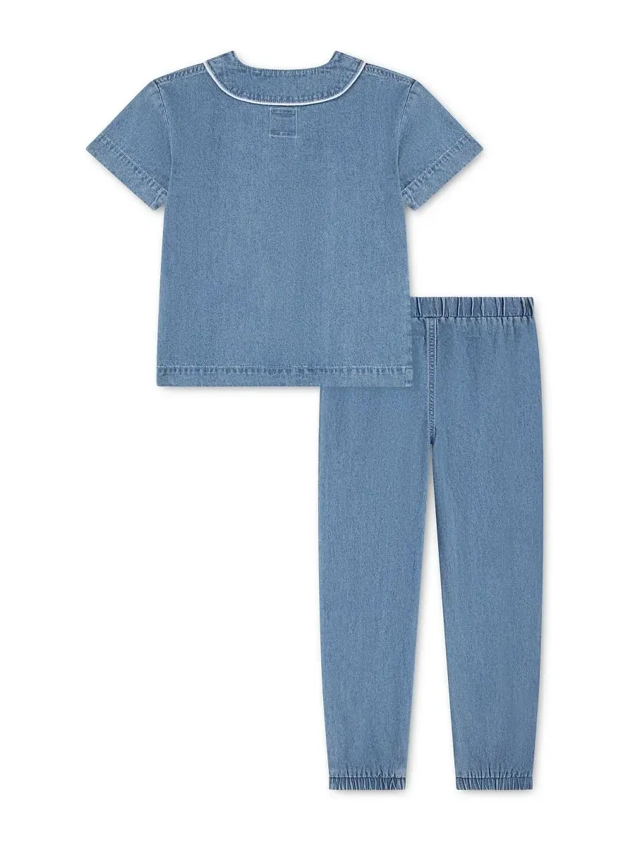 Комплект из топа и брюк с коротким рукавом, хлопковый Levi's — изображение 2 из 4, голубой