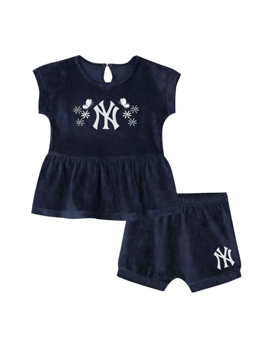 Детский комплект футболки и шорт с вышивкой New York Yankees Hop Base Fashion Outerstuff