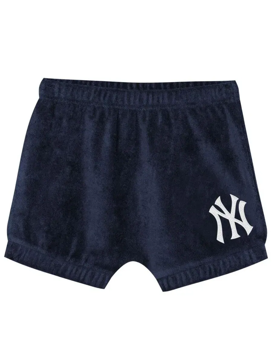 Детский комплект футболки и шорт с вышивкой New York Yankees Hop Base Fashion Outerstuff — изображение 4 из 5, темно-синий