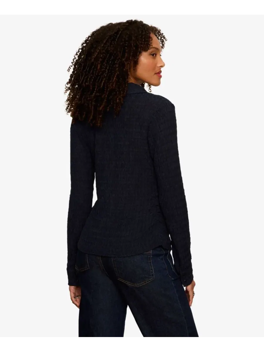 Женская рубашка Juno Textured Long-Sleeve Spread Collar Sanctuary — изображение 5 из 5, темно-синий