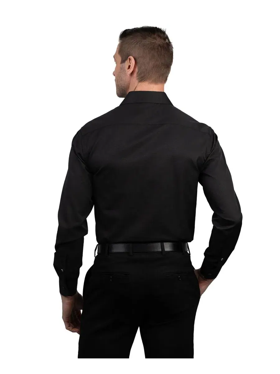 Рубашка с воротником-стойкой и манжетами, модель Slim Fit Ben Sherman — изображение 3 из 3, черный