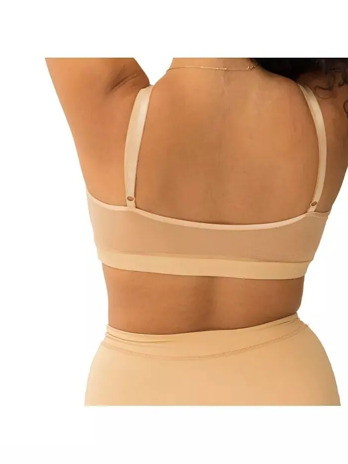 Бюстгальтер-бралетт Plus Size Nude Shade Wireless Comfort Full Covering Naked Rebellion — изображение 3 из 3, миндальный