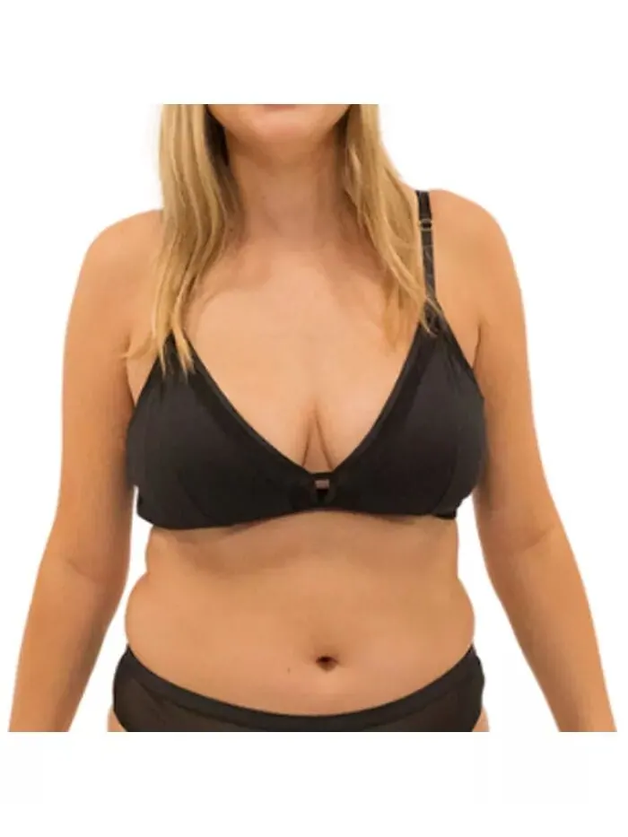 Бюстгальтер-бралетт Plus Size Nude Shade Wireless Comfort Full Covering Naked Rebellion — черный