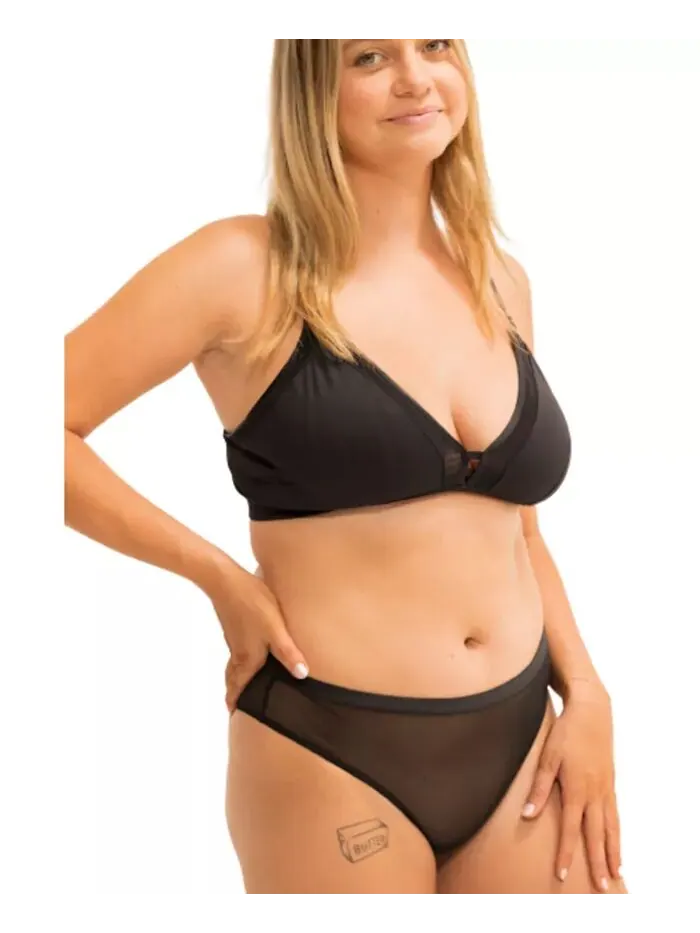 Бюстгальтер-бралетт Plus Size Nude Shade Wireless Comfort Full Covering Naked Rebellion — изображение 3 из 3, черный