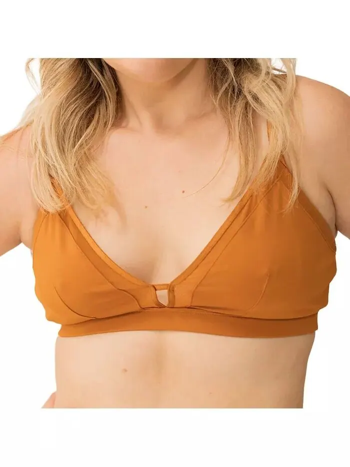 Бюстгальтер-бралетт Plus Size Nude Shade Wireless Comfort Full Covering Naked Rebellion — изображение 1 из 3, карамель
