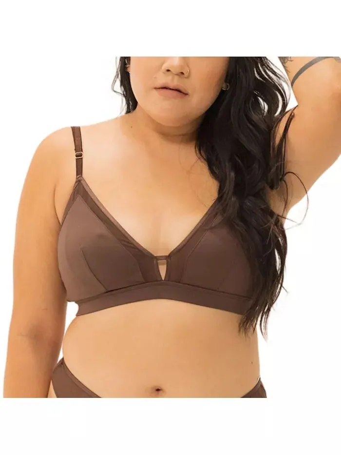 Бюстгальтер-бралетт Plus Size Nude Shade Wireless Comfort Full Covering Naked Rebellion — изображение 1 из 3, капучино