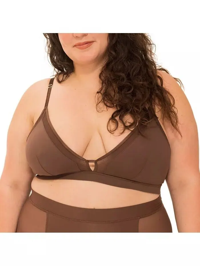 Бюстгальтер-бралетт Plus Size Nude Shade Wireless Comfort Full Covering Naked Rebellion — изображение 3 из 3, капучино