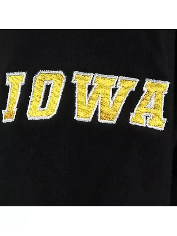 Женский черный пуловер с капюшоном с большим логотипом Iowa Hawkeyes Stadium Athletic — изображение 4 из 4