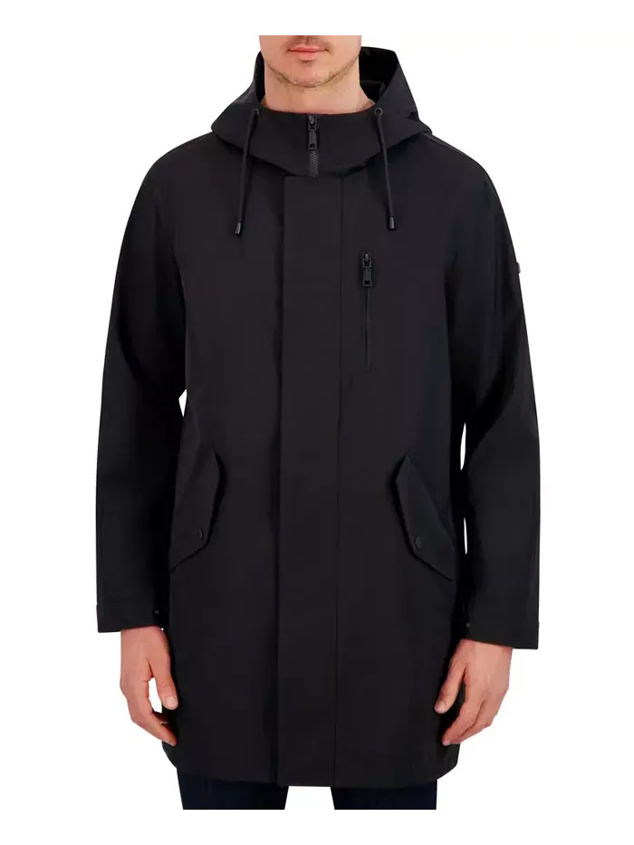 Мужское переходное пальто Luxe Twill Duffle Vince Camuto — изображение 1 из 4, черный