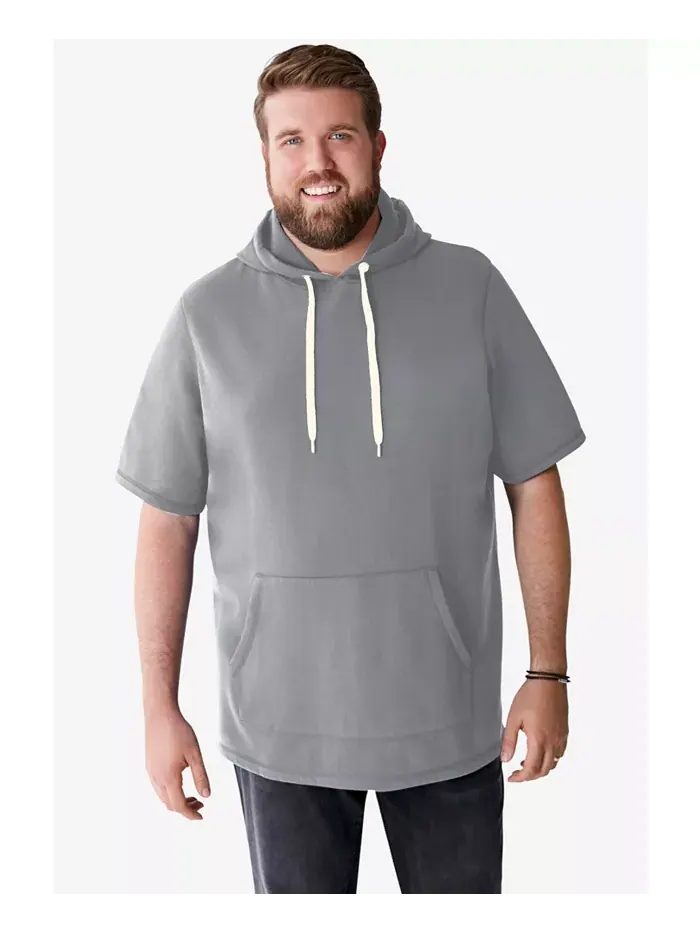 KingSize Мужская толстовка с коротким рукавом Big & Tall Liberty Blues — серый