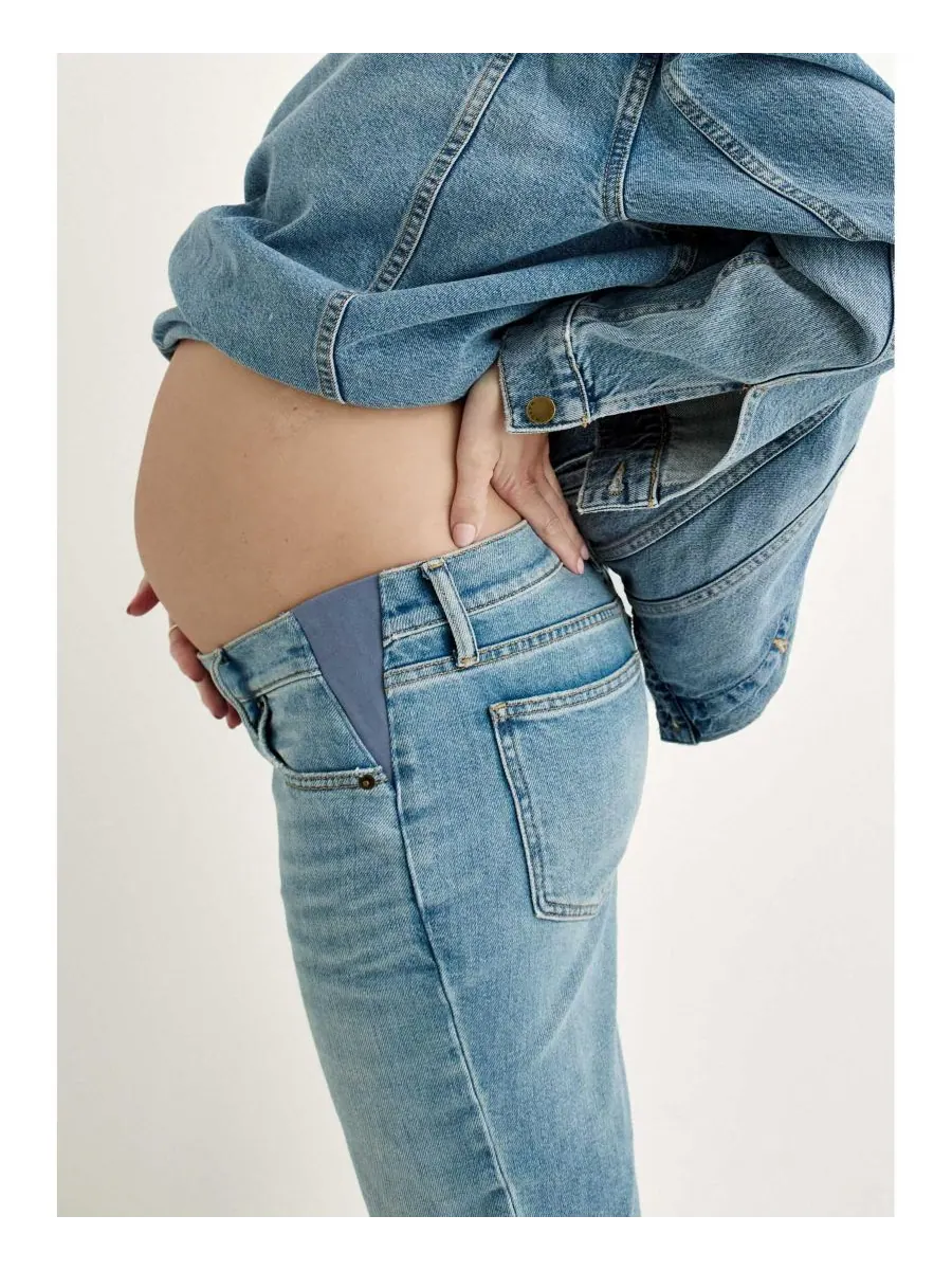Джинсы для беременных Under the Bump Crop HATCH Collection — изображение 2 из 3, светлая стирка