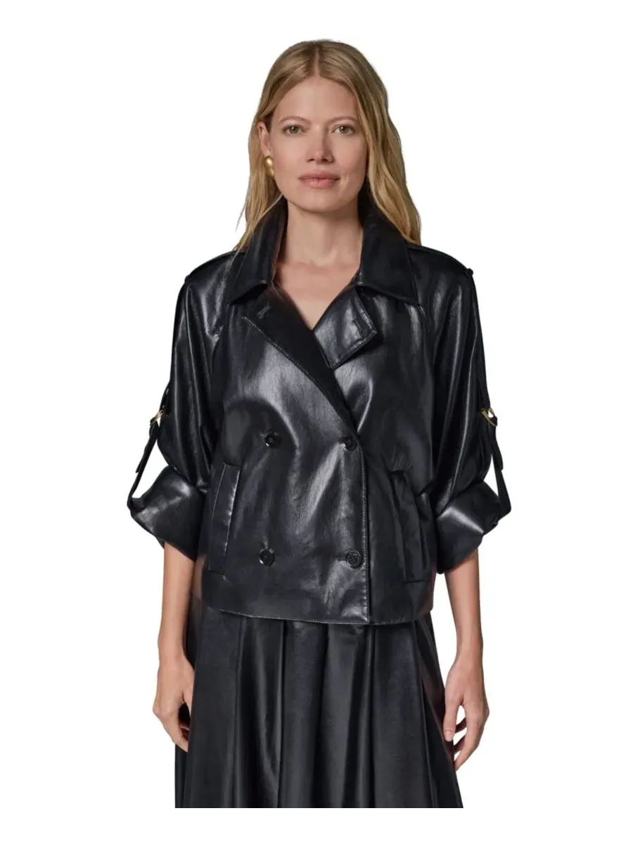 Женский короткий жакет с рукавами-ролл, без рукавов, модель Roll-Sleeve Short Jacket Donna Karan