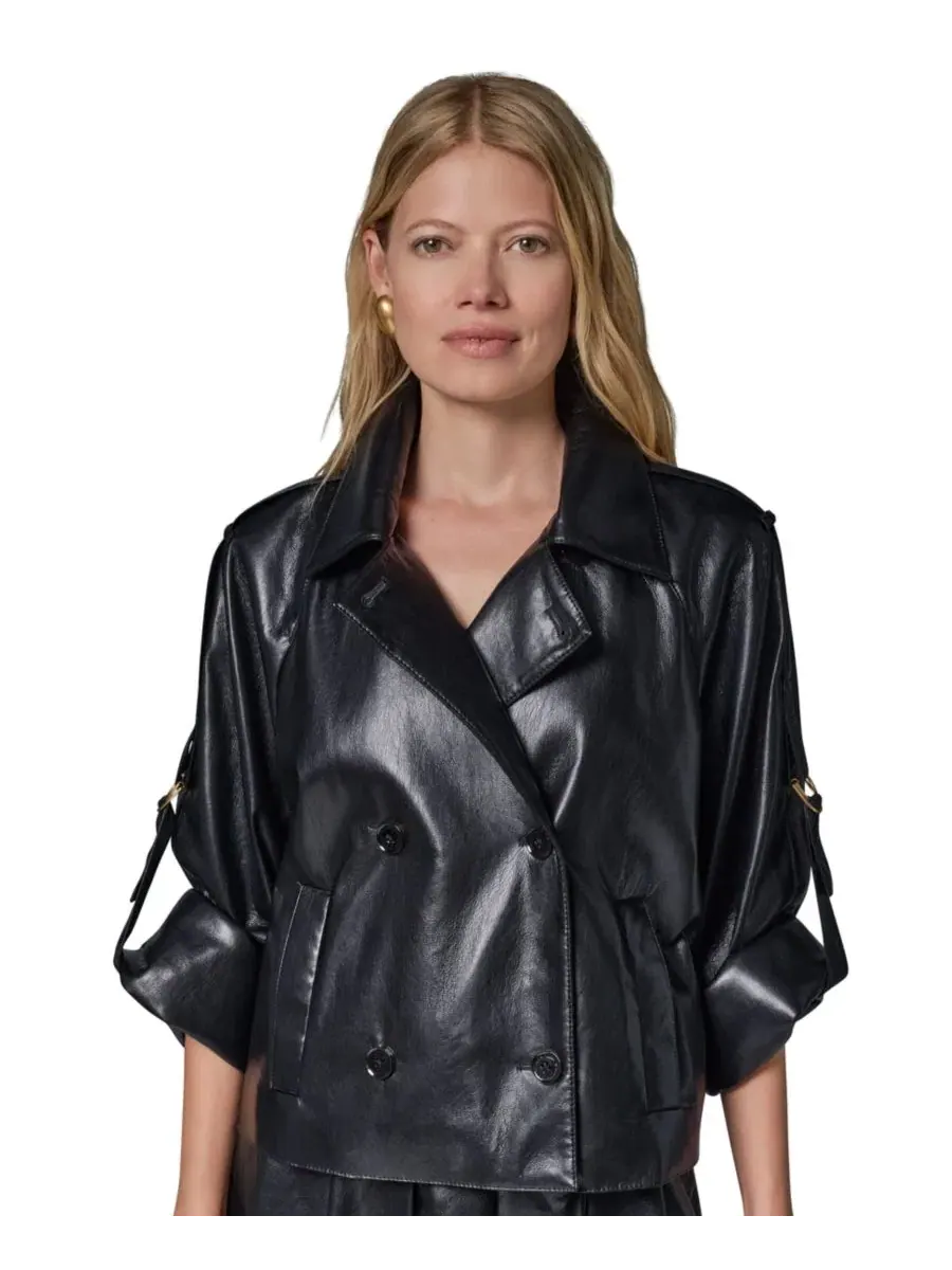 Женский короткий жакет с рукавами-ролл, без рукавов, модель Roll-Sleeve Short Jacket Donna Karan — изображение 17 из 17