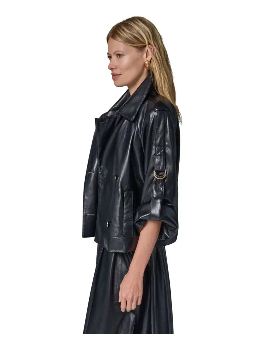 Женский короткий жакет с рукавами-ролл, без рукавов, модель Roll-Sleeve Short Jacket Donna Karan — изображение 4 из 17