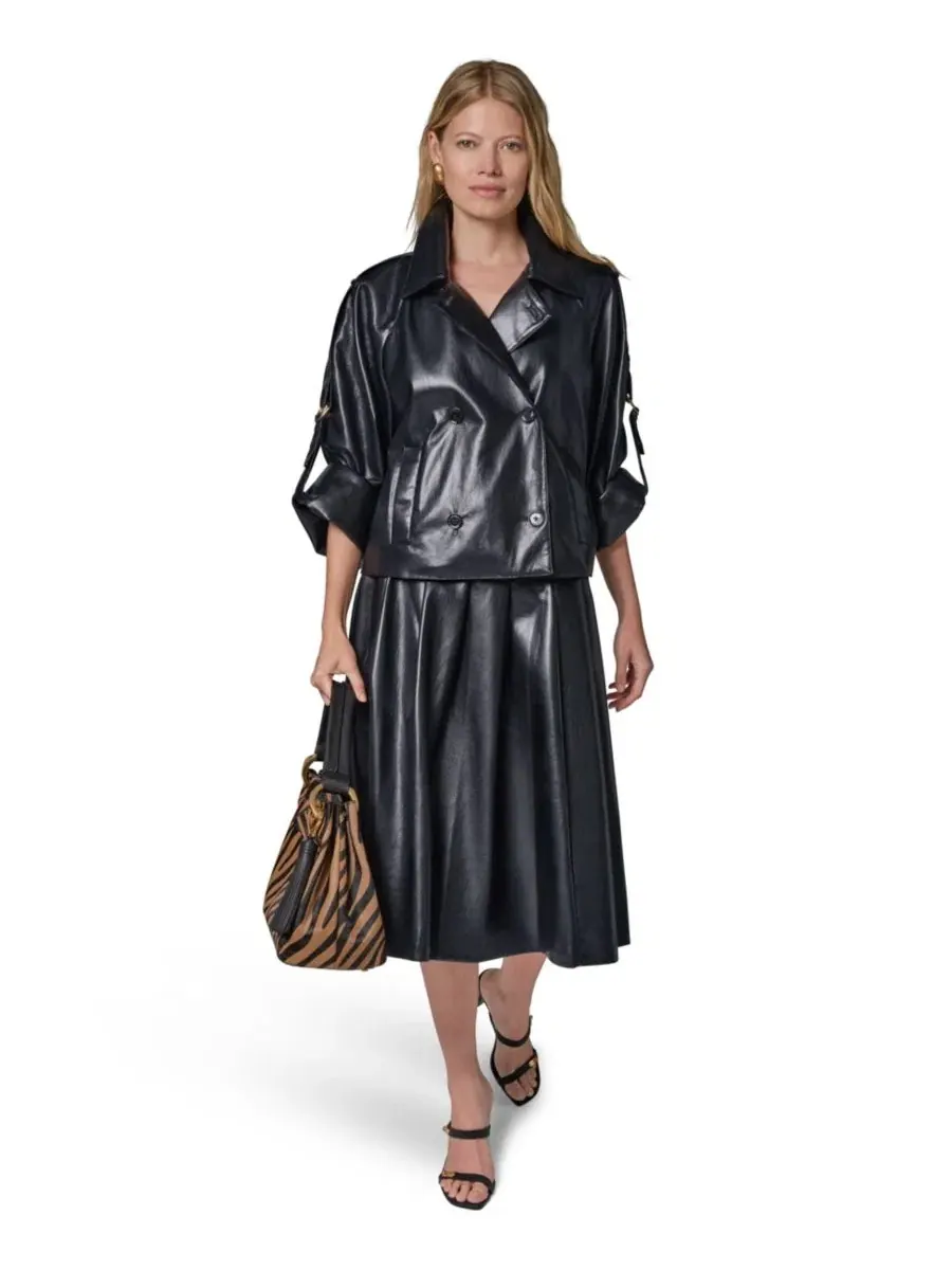 Женский короткий жакет с рукавами-ролл, без рукавов, модель Roll-Sleeve Short Jacket Donna Karan — изображение 7 из 17