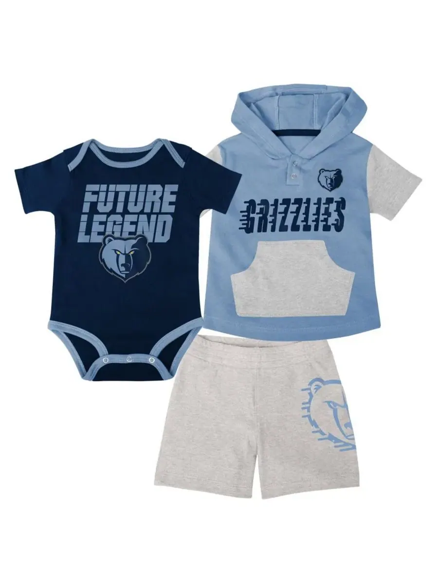 Комплект для малыша из боди, худи-футболки и шорт с принтом Memphis Grizzlies Outerstuff