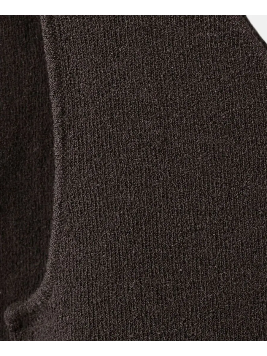 Асимметричное платье с шарфом без рукавов, модель Scarf Asymmetrical Knit Dress MANGO — изображение 3 из 8, коричневый