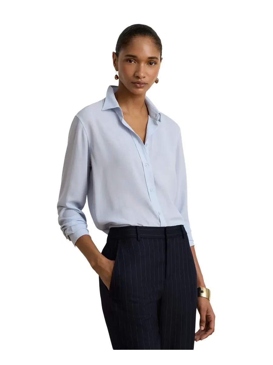 Женская рубашка с длинным рукавом и отложным воротником Lauren Ralph Lauren